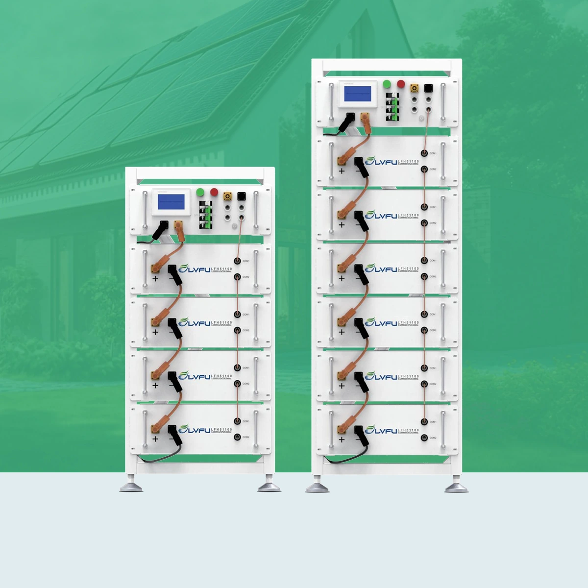 Baterai lithium LiFePO4 rack-mounted tegangan tinggi LVFU seri LFH untuk energy storage PLTS, dipasang Solar Panel Mandiri